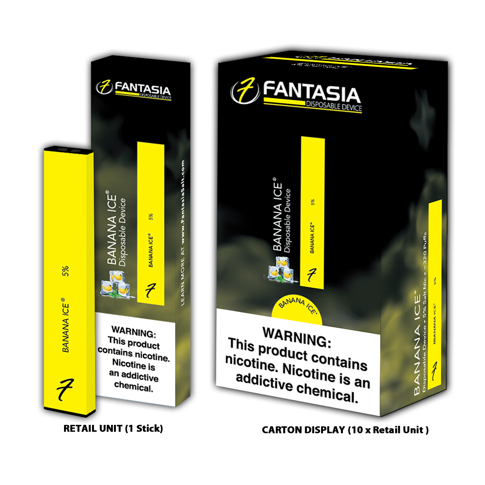 Hydro Brand Inc - Fantasia Vape Bar CARTON (10 Retail Units) BANANA ICE